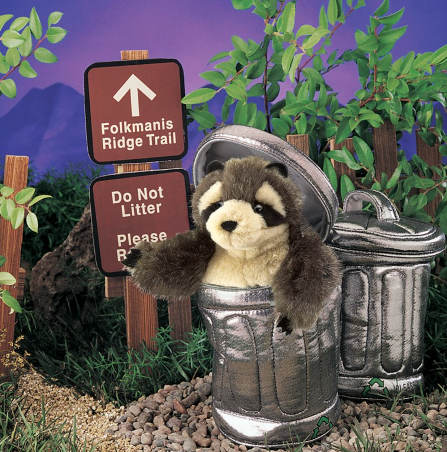 Raccoon In A Garbage Can Puppet