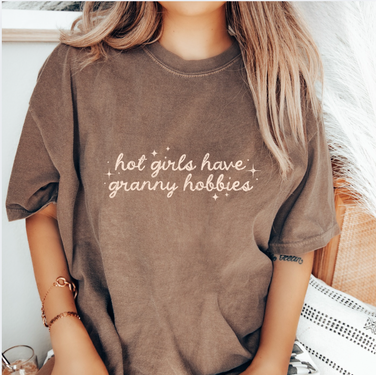 Hot Girls Have Granny Hobbies Unisex Tee