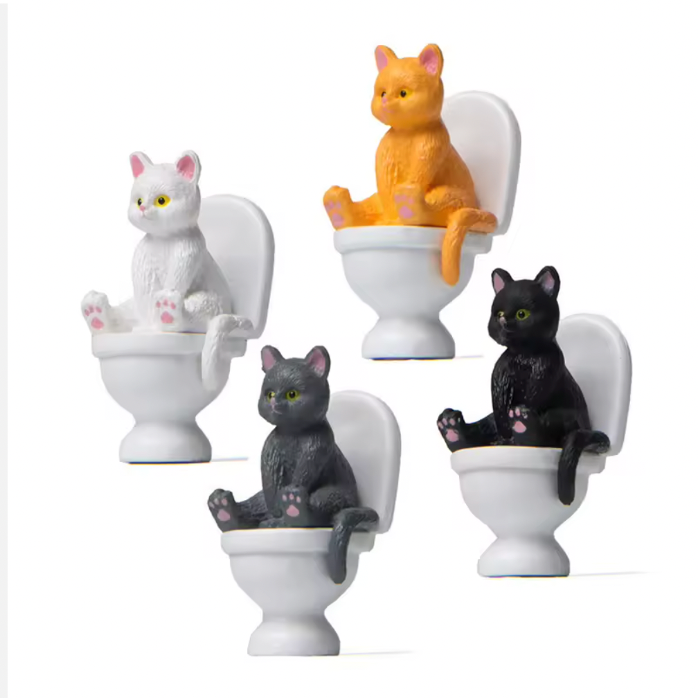 Mini Cat On Toilet Surprise Pull