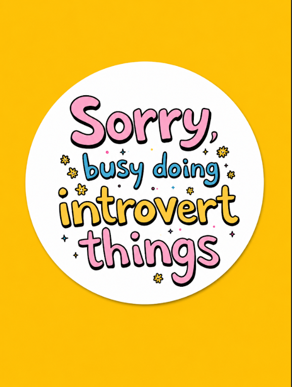 Sorry Busy Doing Introvert Things Sticker