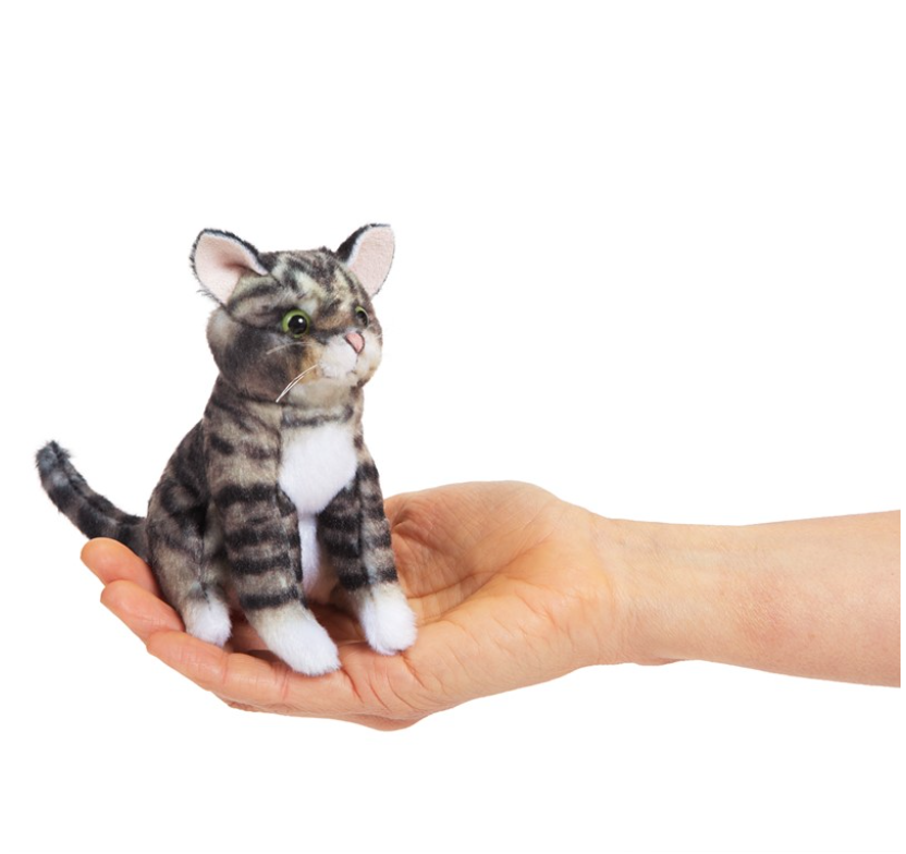 Mini Tabby Cat Finger Puppet