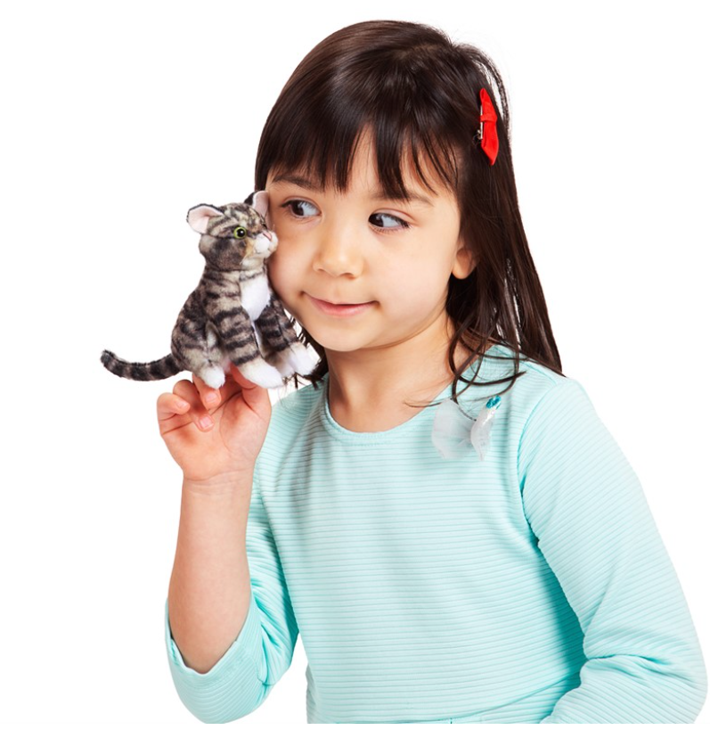 Mini Tabby Cat Finger Puppet