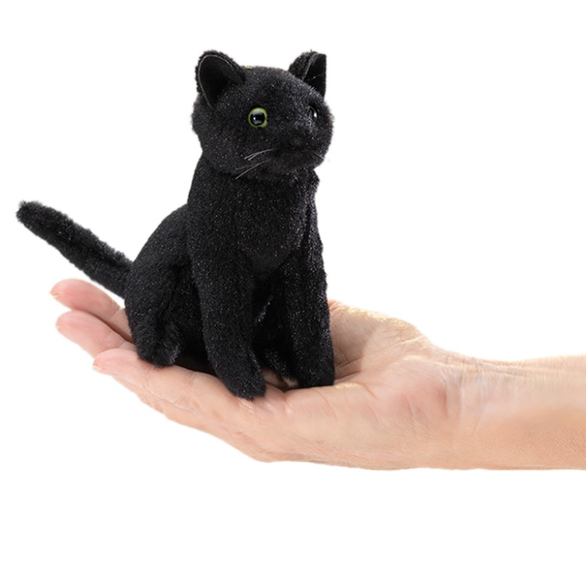 Mini Black Cat Finger Puppet