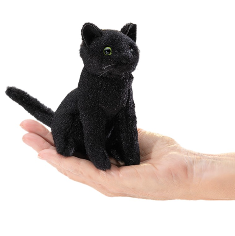 Mini Black Cat Finger Puppet