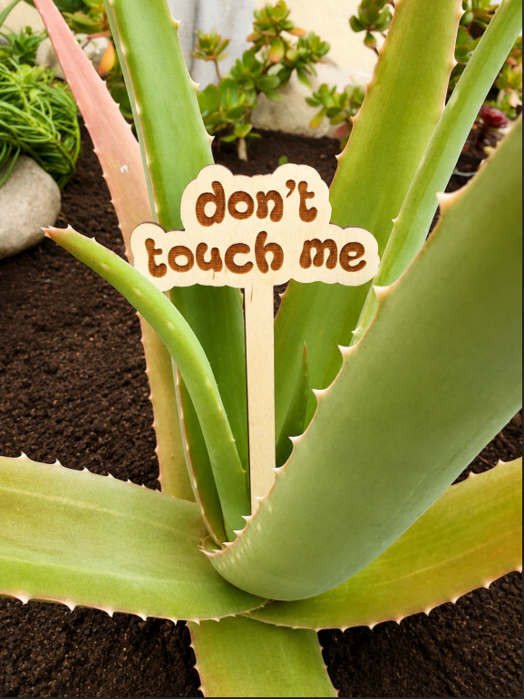 Don't Touch Me Wooden Plant Stake