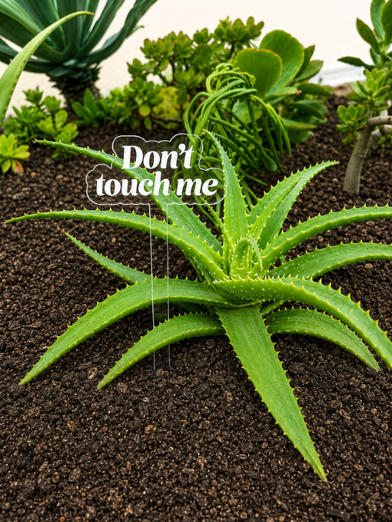 Don't Touch Me Acrylic Plant Stake