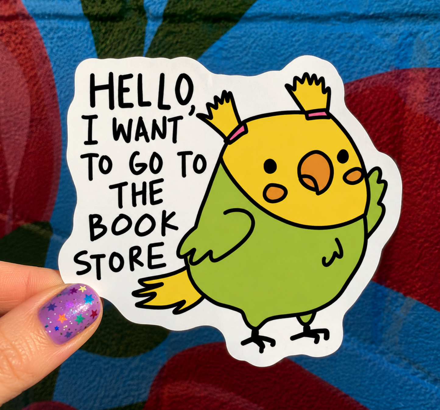 Hello, I Want To Go To The Book Store Sticker