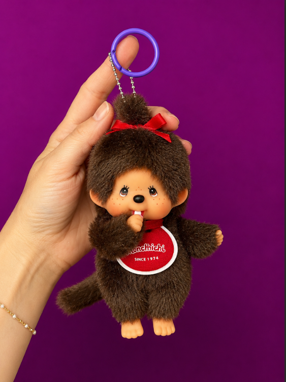 Monchhichi Girl Plush Keychain