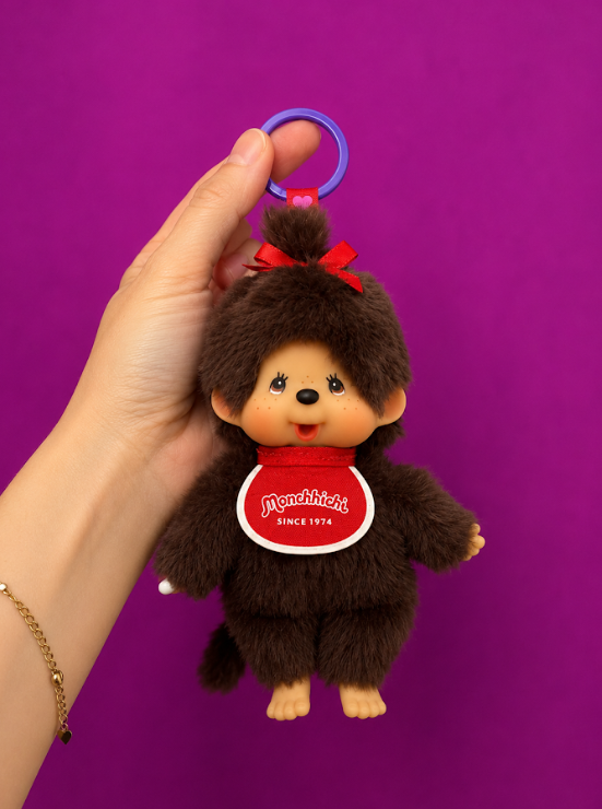 Monchhichi Girl Plush Keychain