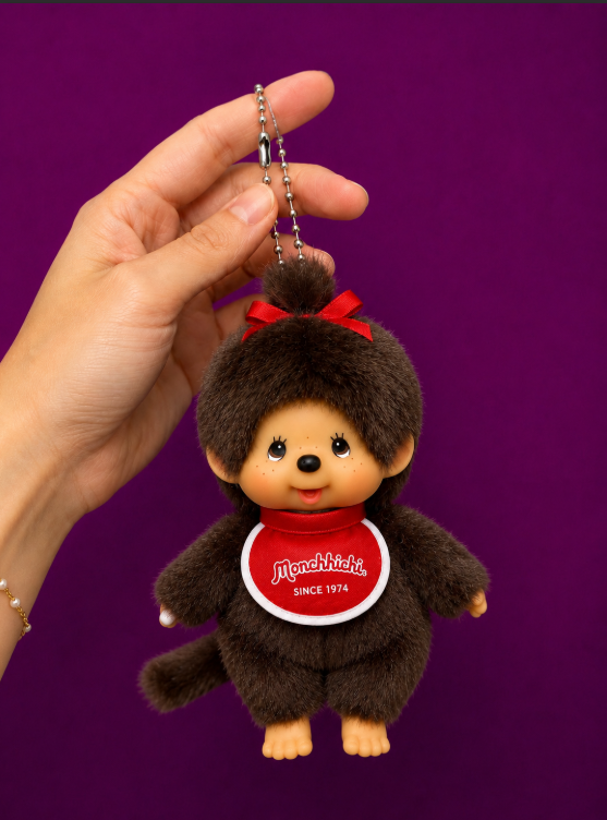Monchhichi Girl Plush Keychain