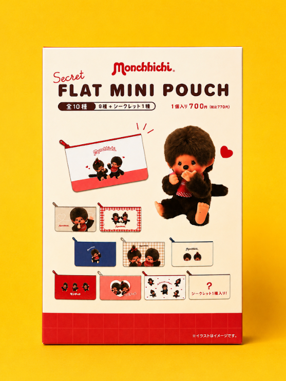 Monchhichi Secret Flat Mini Pouch- Blind Box