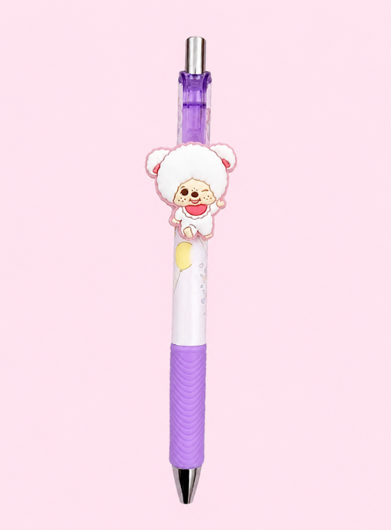 Monchhichi Purple Gel Pen With Cute Mascot