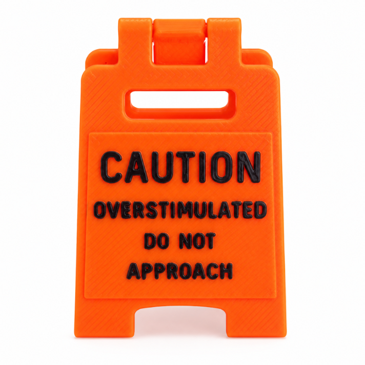 Caution Overstimulated Do Not Approach Sign (Orange)
