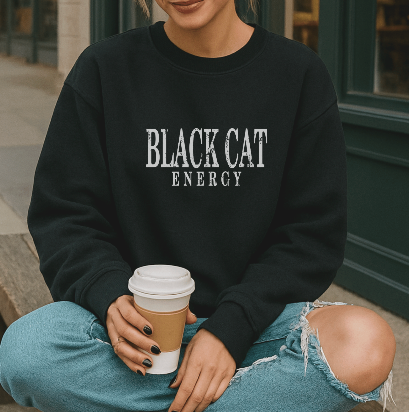 Black Cat Energy Unisex Sweatshirt