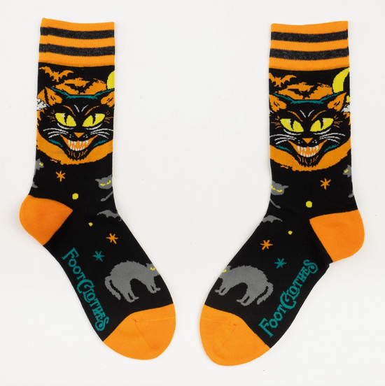 Vintage Black Cat Crew Socks