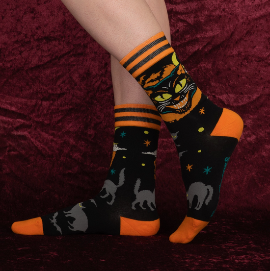 Vintage Black Cat Crew Socks