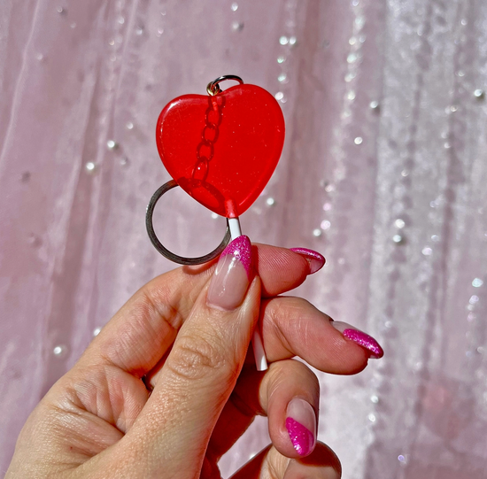 Red Heart Lolli Keychain