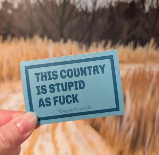 This Country Is Stupid As Fuck Sticker