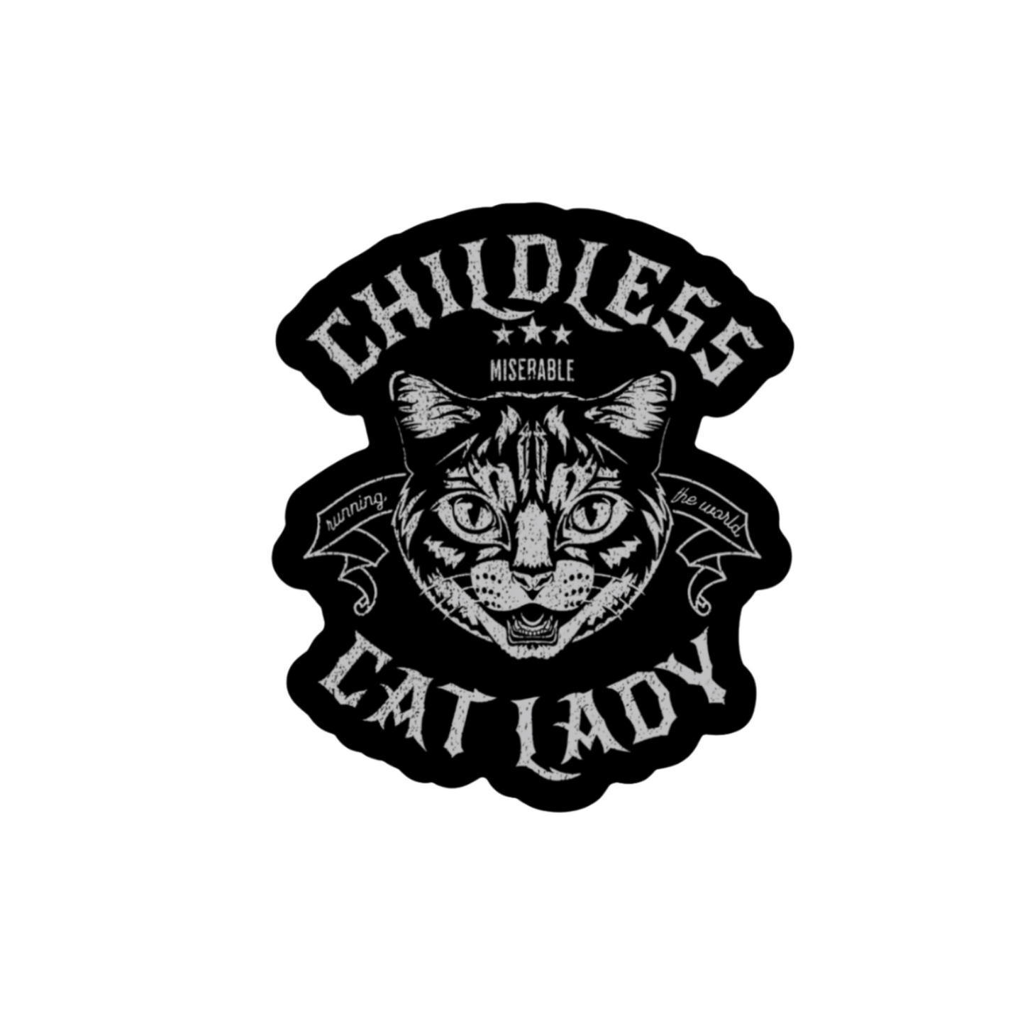 Childless Miserable Cat Lady Sticker