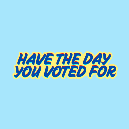 Have The Day You Voted For Bumper Sticker (2 colors available)