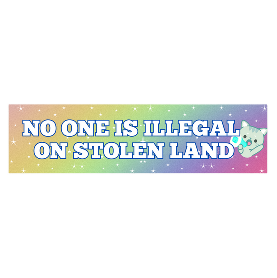 No One Is Illegal On Stolen Land Bumper Sticker