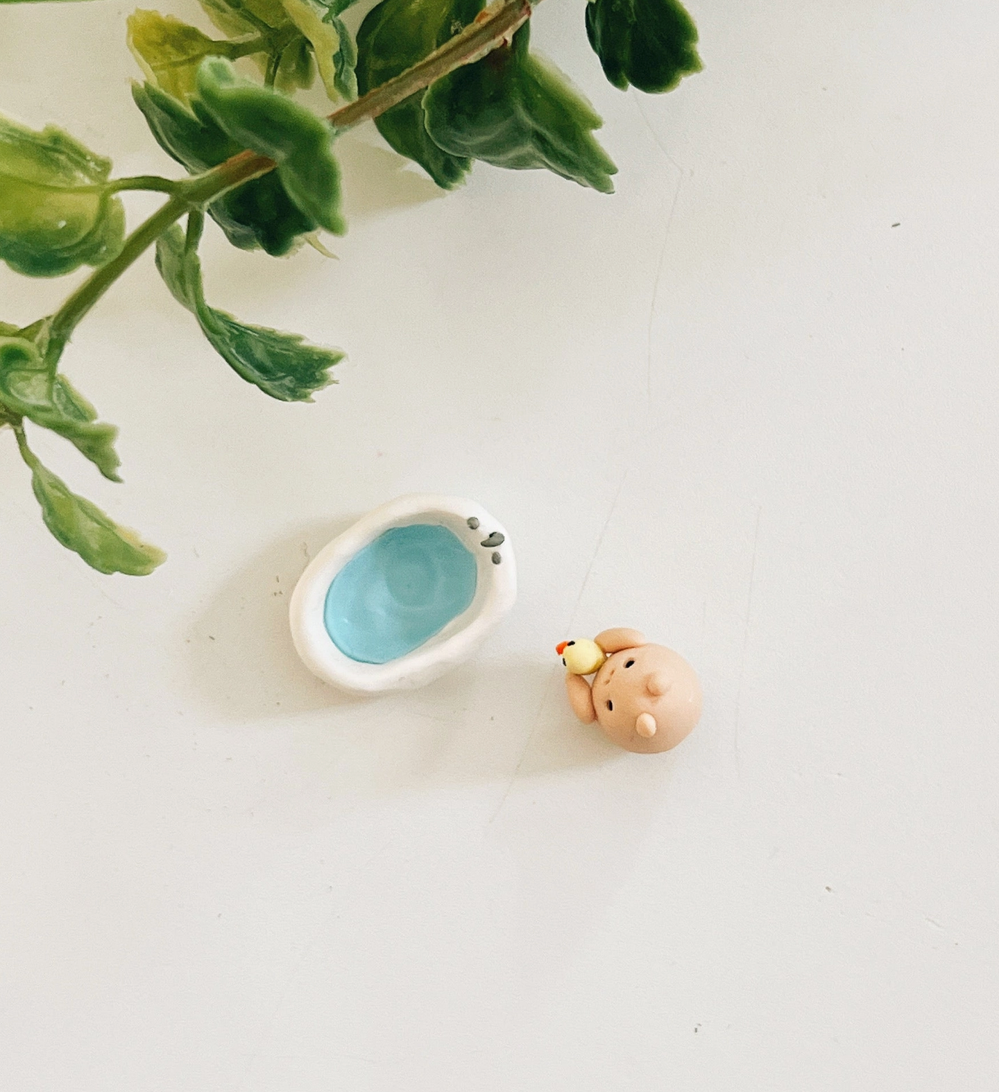 Bath Time Hammy Clay Buddy Handmade Miniature Desk Figurine