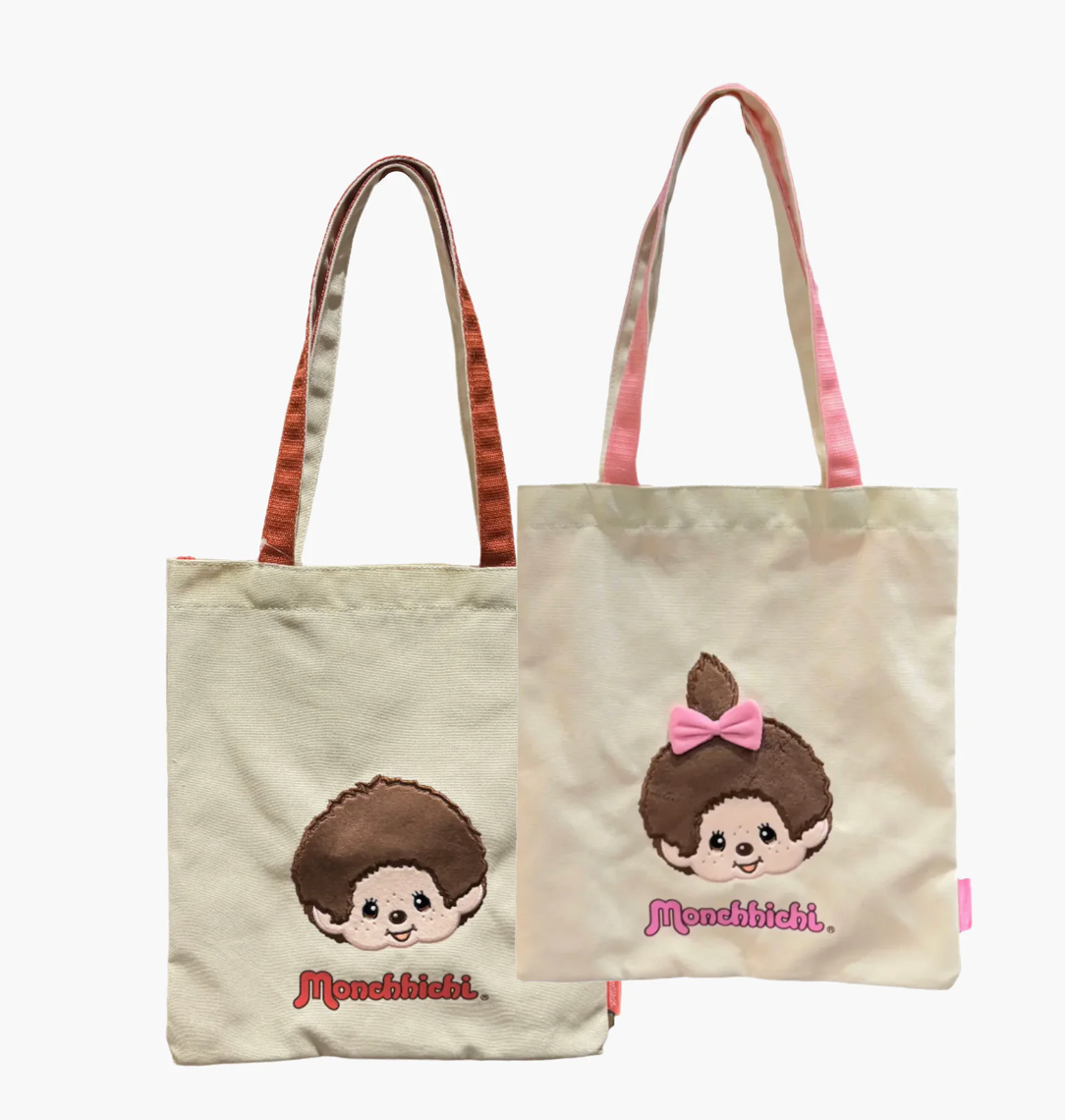 Monchhichi-Kun Face Canvas Tote Bag (Official Licensed)