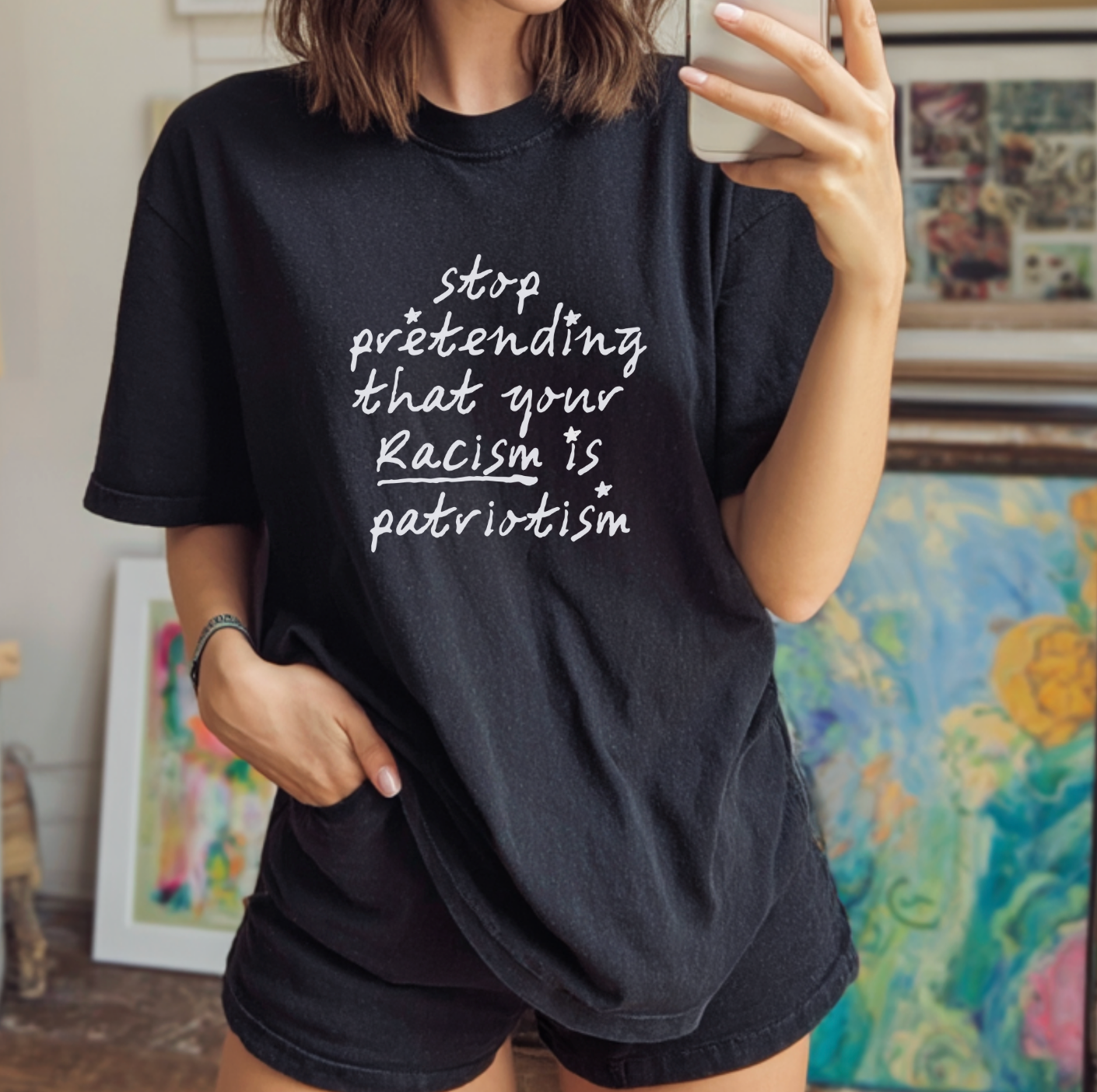 Stop Pretending That Your Racism Is Patriotism Unisex Tee
