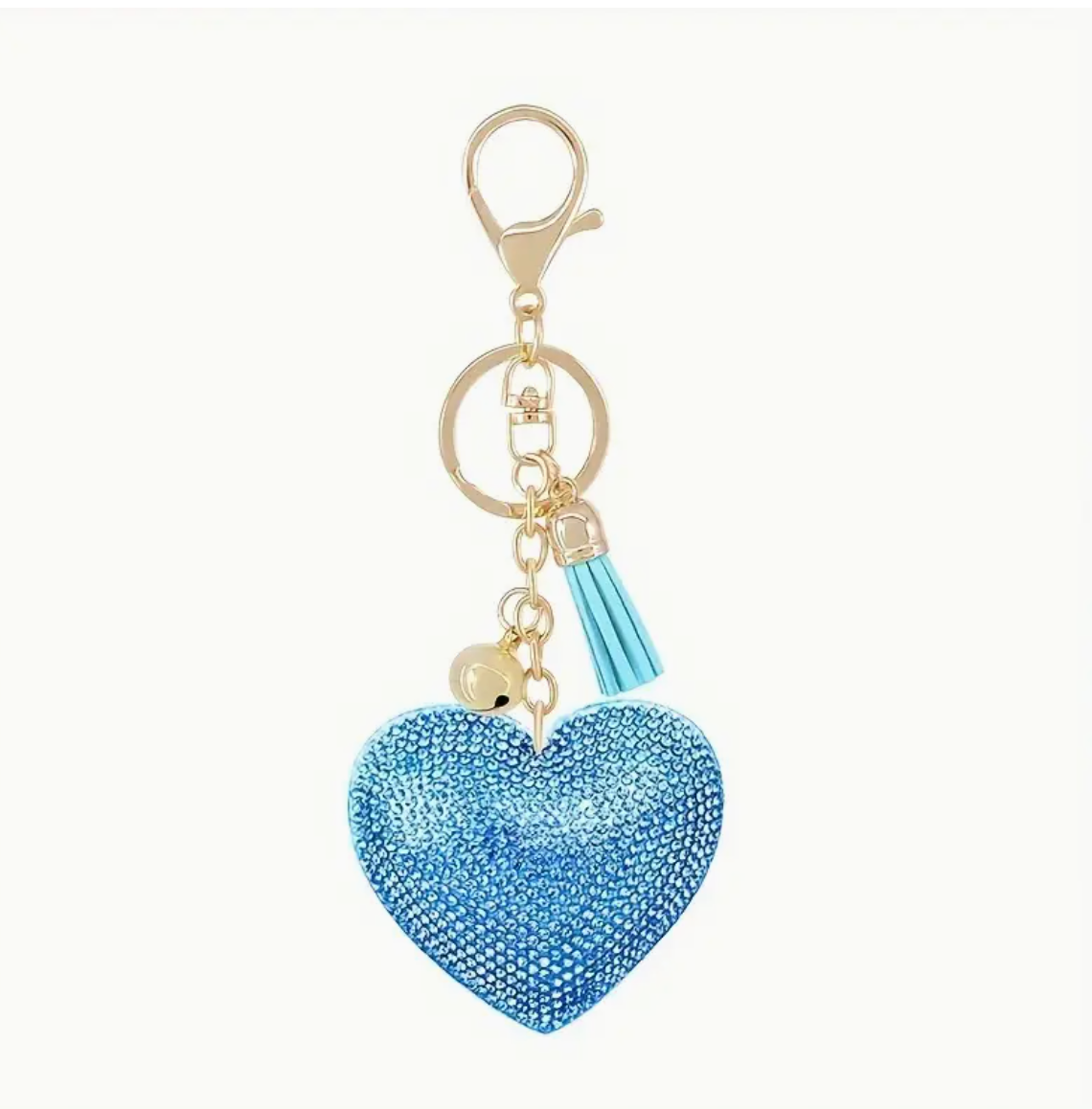 Red Glitter Heart Keychain