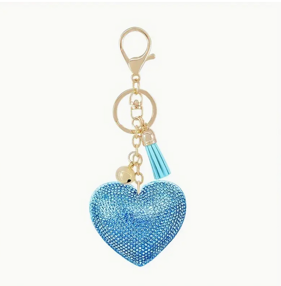Red Glitter Heart Keychain