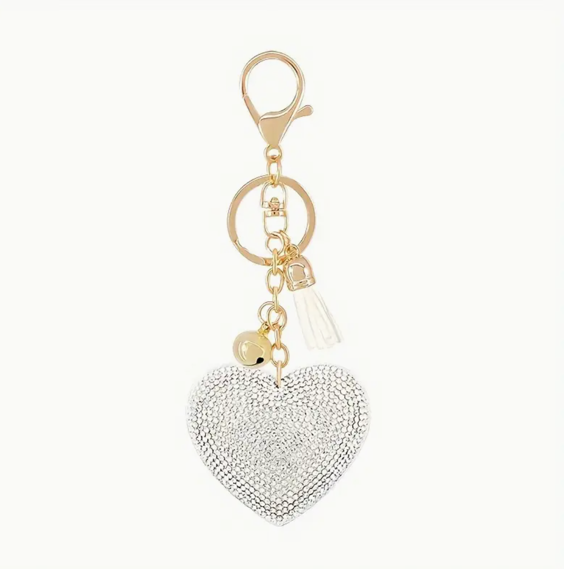 Red Glitter Heart Keychain
