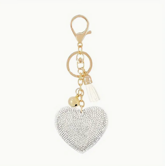 Red Glitter Heart Keychain