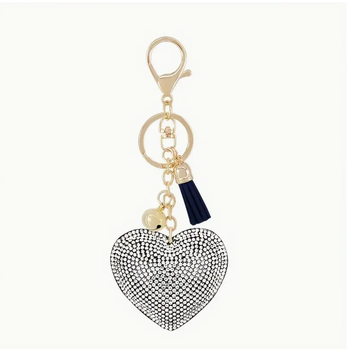 Red Glitter Heart Keychain