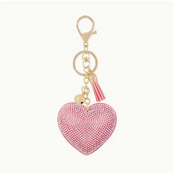 Red Glitter Heart Keychain