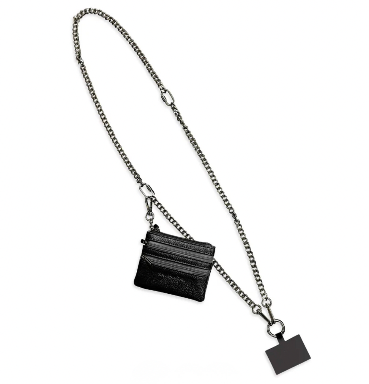 Clip & Go Chain -  Silver Chain with Silver Zipper Pouch
