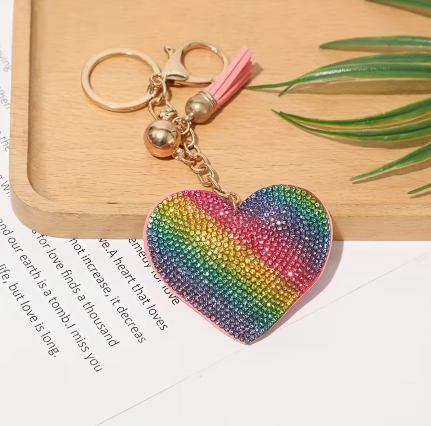 Red Glitter Heart Keychain