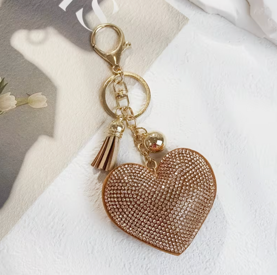 Red Glitter Heart Keychain