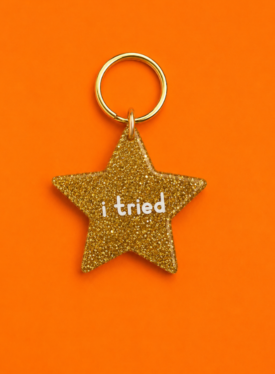 I Tried Gold Star Keychain