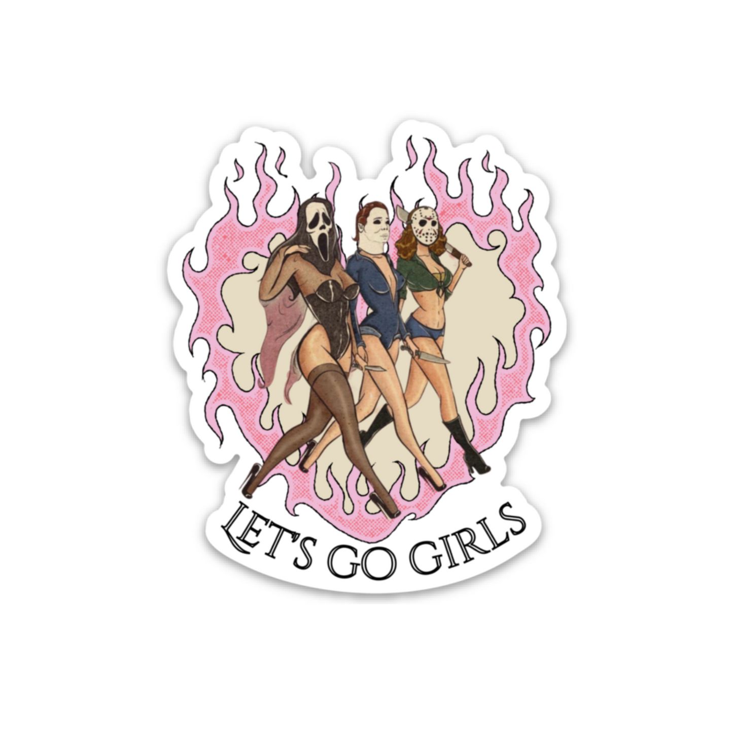 Let's Go Girls Halloween Sticker