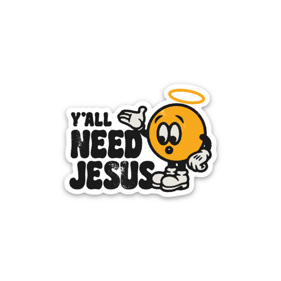 Load image into Gallery viewer, Y&amp;#39;all Need Jesus Sticker
