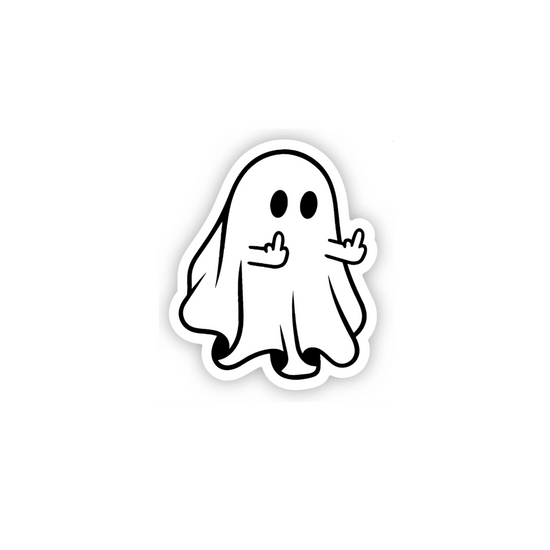 Ghost Flipping Off Sticker