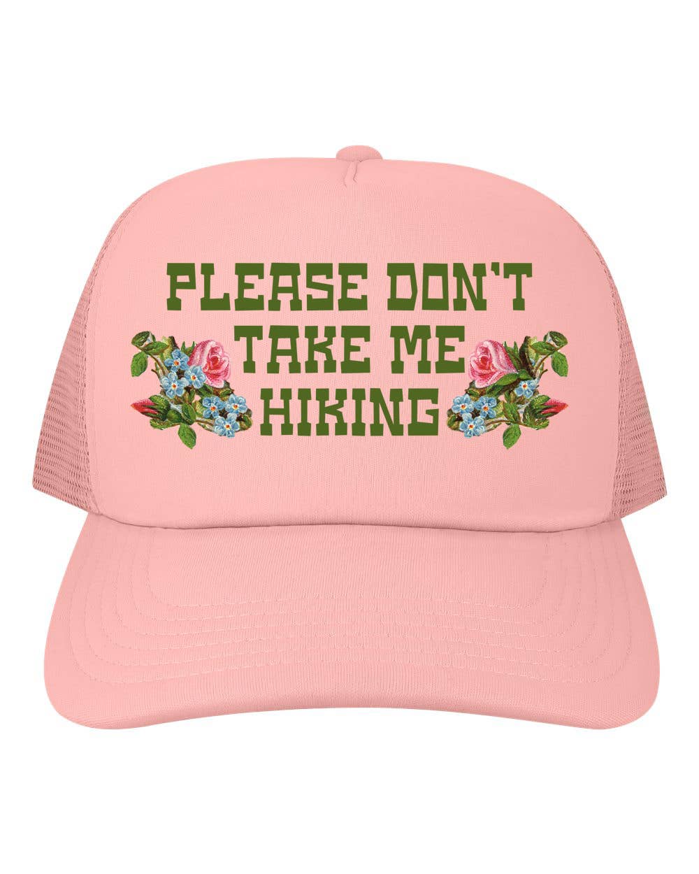 Please Don't Take Me Hiking Retro Trucker Hat (3 Colors Available)
