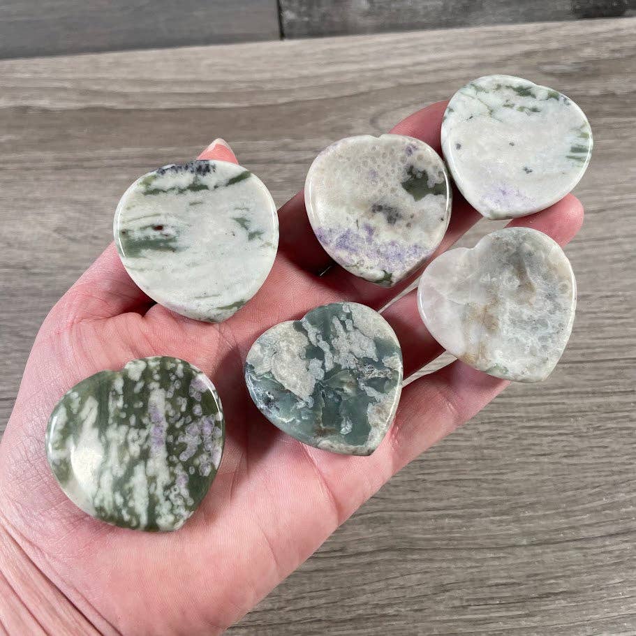 Heart Shaped Worry Stone Crystal Surprise Pull
