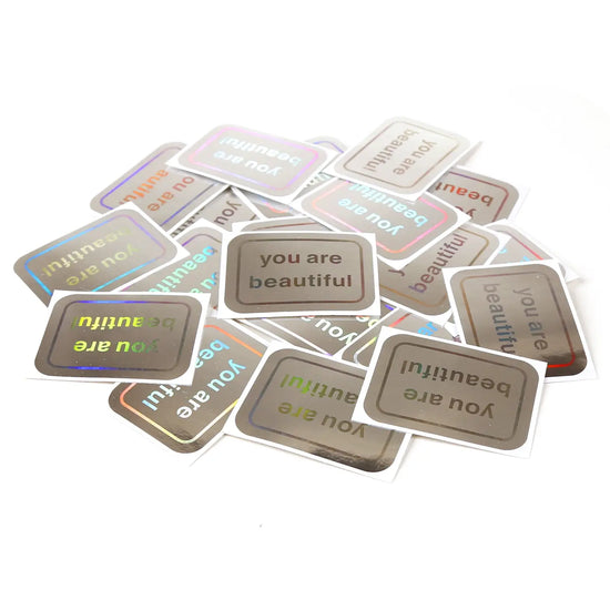 You Are Beautiful Classic Holographic Stickers - 4 pack