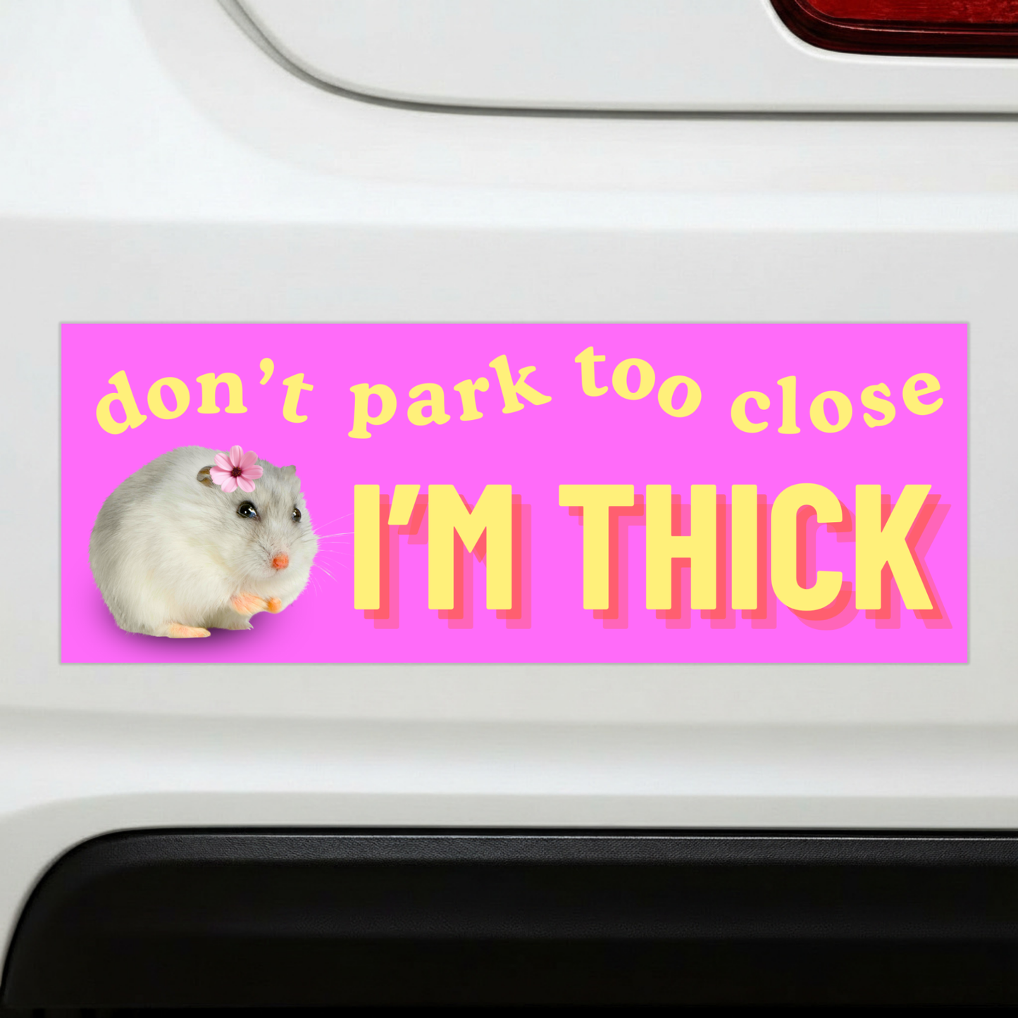 Don't Park Too Close I'm Thick Bumper Magnet
