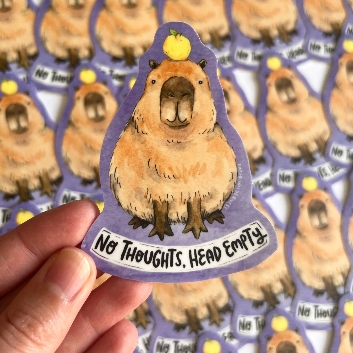 No Thoughts, Head Empty Capybara Sticker