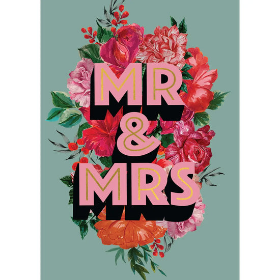 Load image into Gallery viewer, Mr. &amp;amp; Mrs. Wedding Foiled Card
