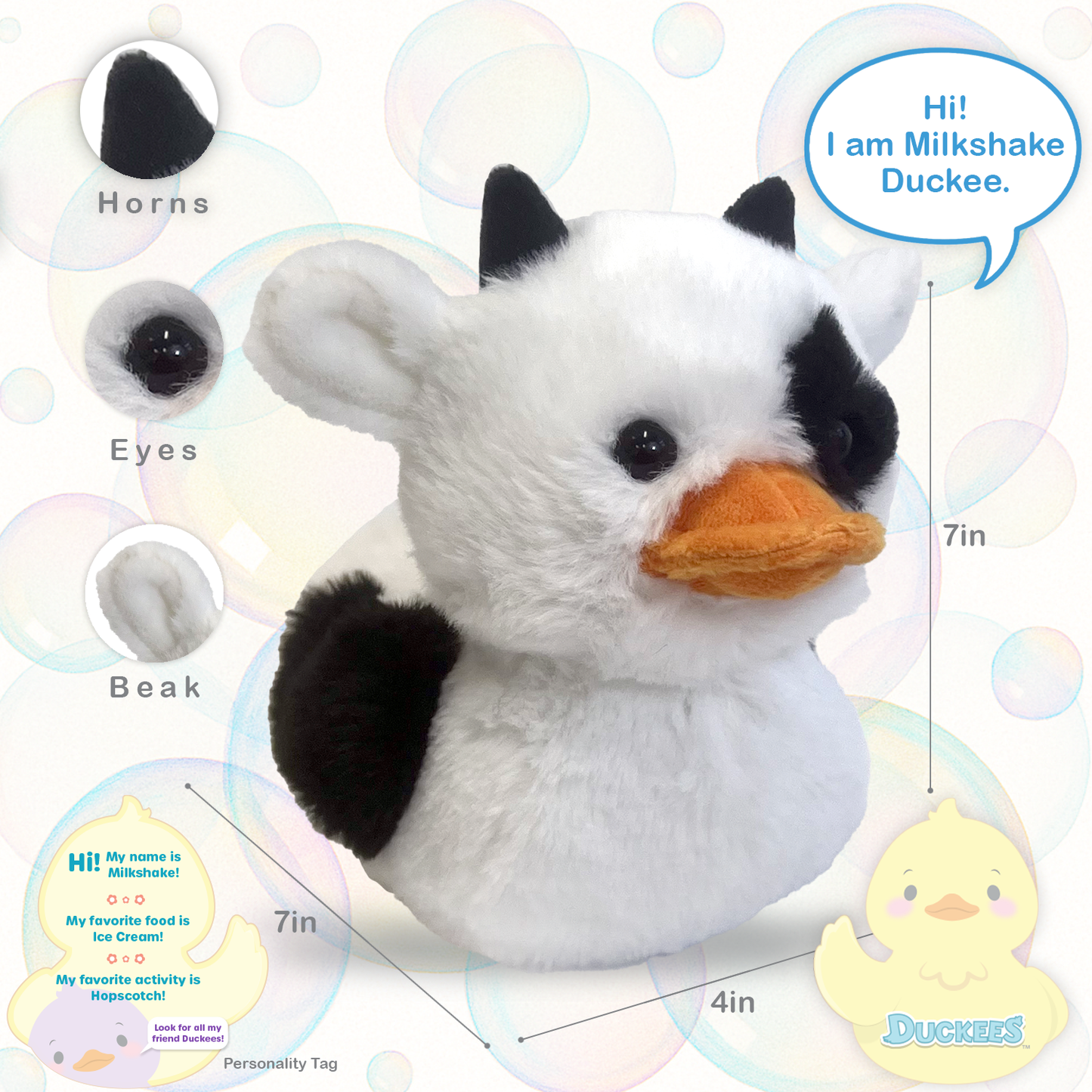 Milkshake Duckee Cow Plushie