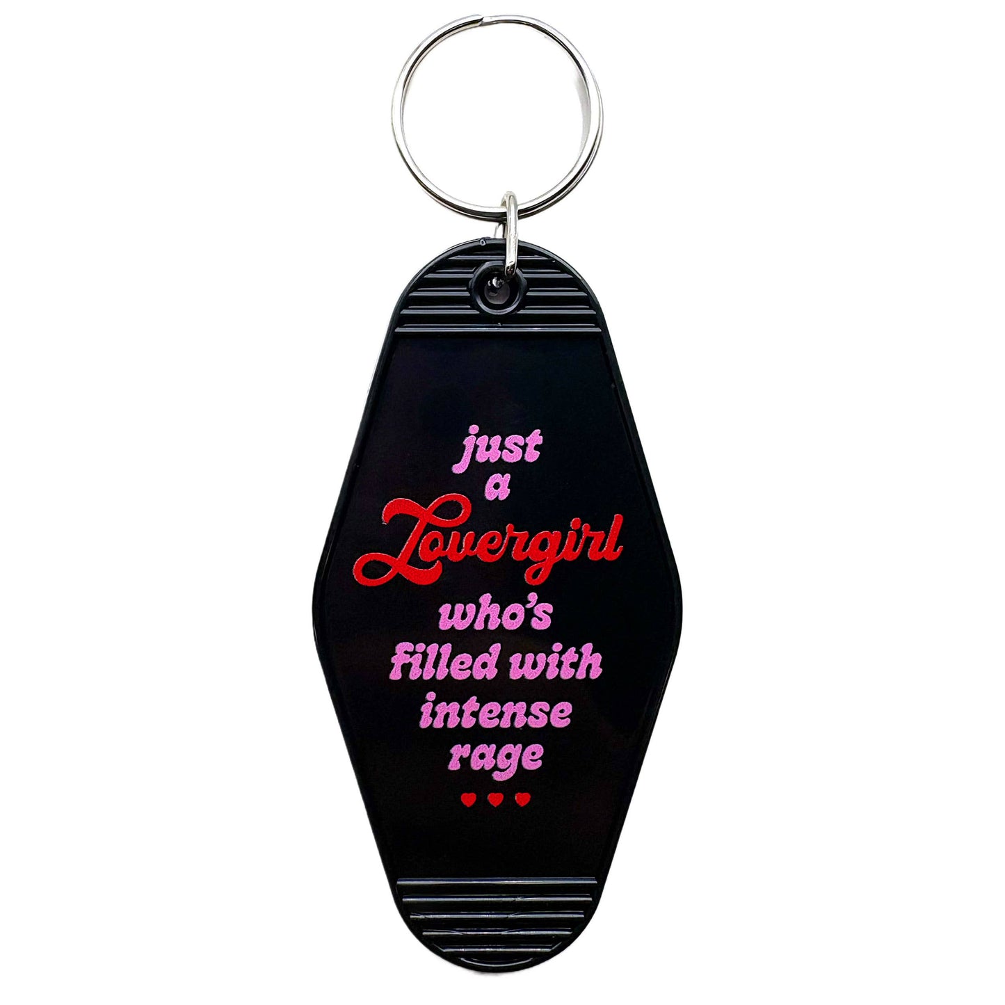 Just A Lovergirl With Intense Rage Motel Tag Keychain