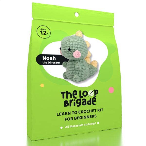 DIY Mini Crochet Plush Toy Complete Kit For Beginners - Noah the Dinosaur